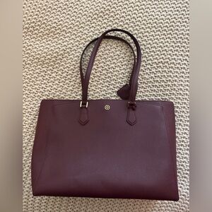 Tory Burch Burgundy Tote Bag